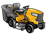 Riding lawn mower illustration
